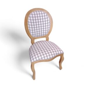 Cadeira Nice medalhão com tecido especial Xadrez