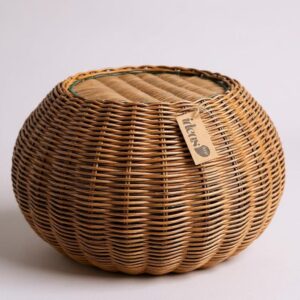 Mesa de Centro Redonda em Fibra Natural